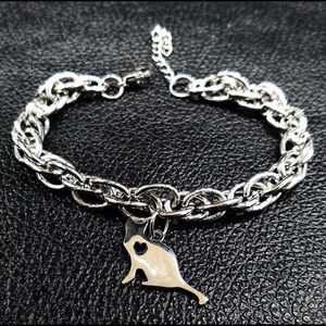 3/$30 Fashion Cat Stainless Steel Chain Bracelet